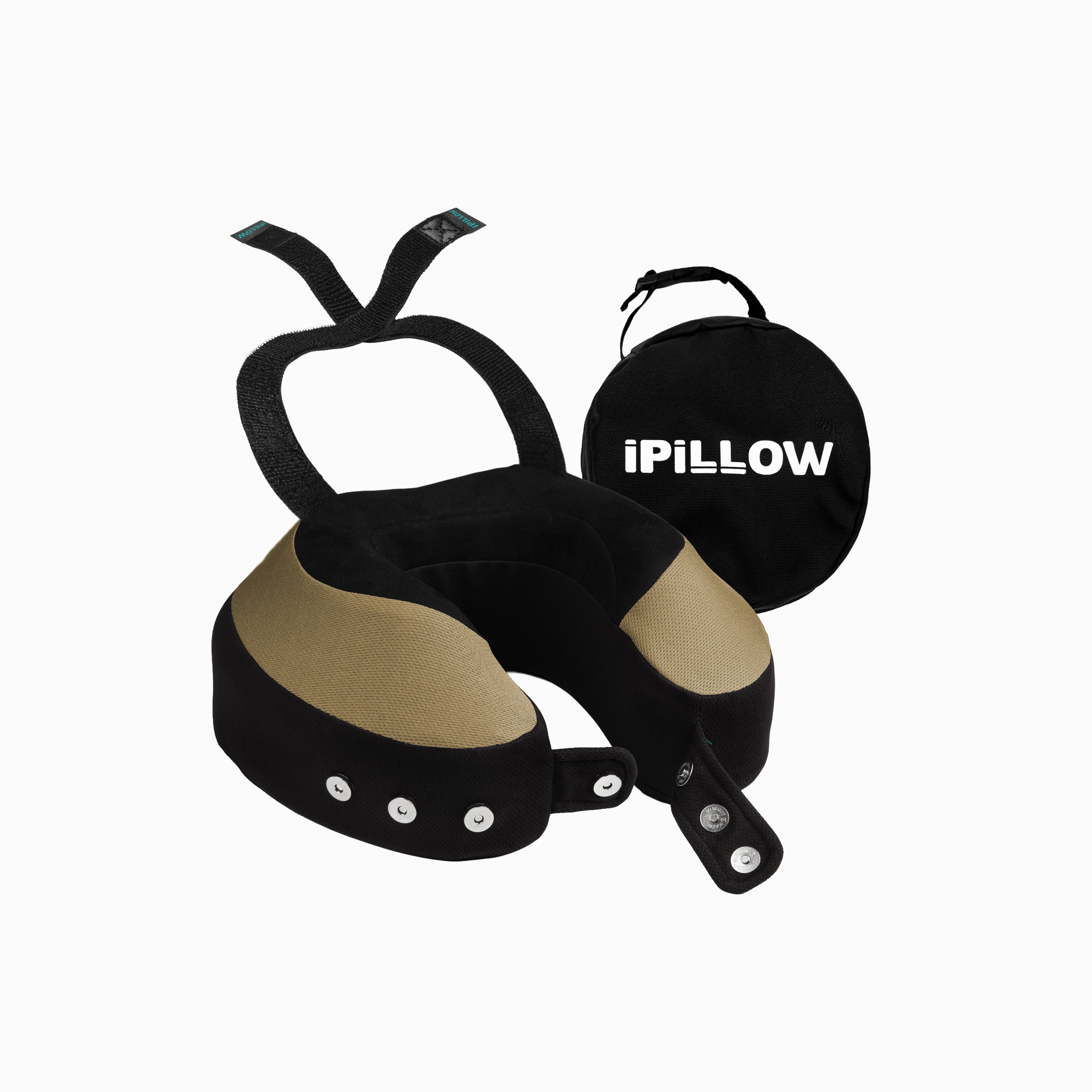 Подушка для путешествий на шею с эффектом памяти ортопедическая iPillow Neck Evolution Button Beige бежевый