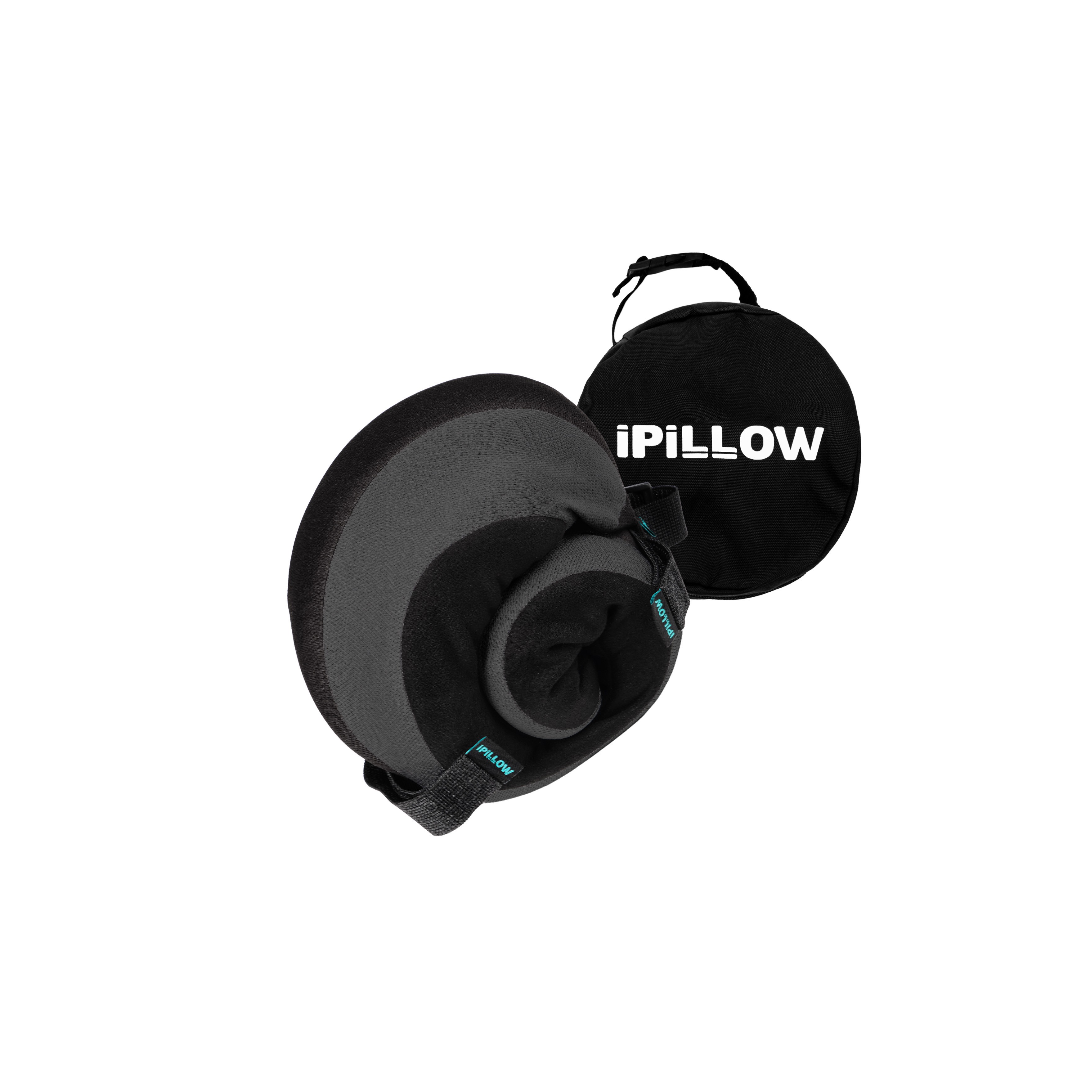 Подушка для путешествий на шею с эффектом памяти ортопедическая iPillow Neck Evolution Button Total Black черный