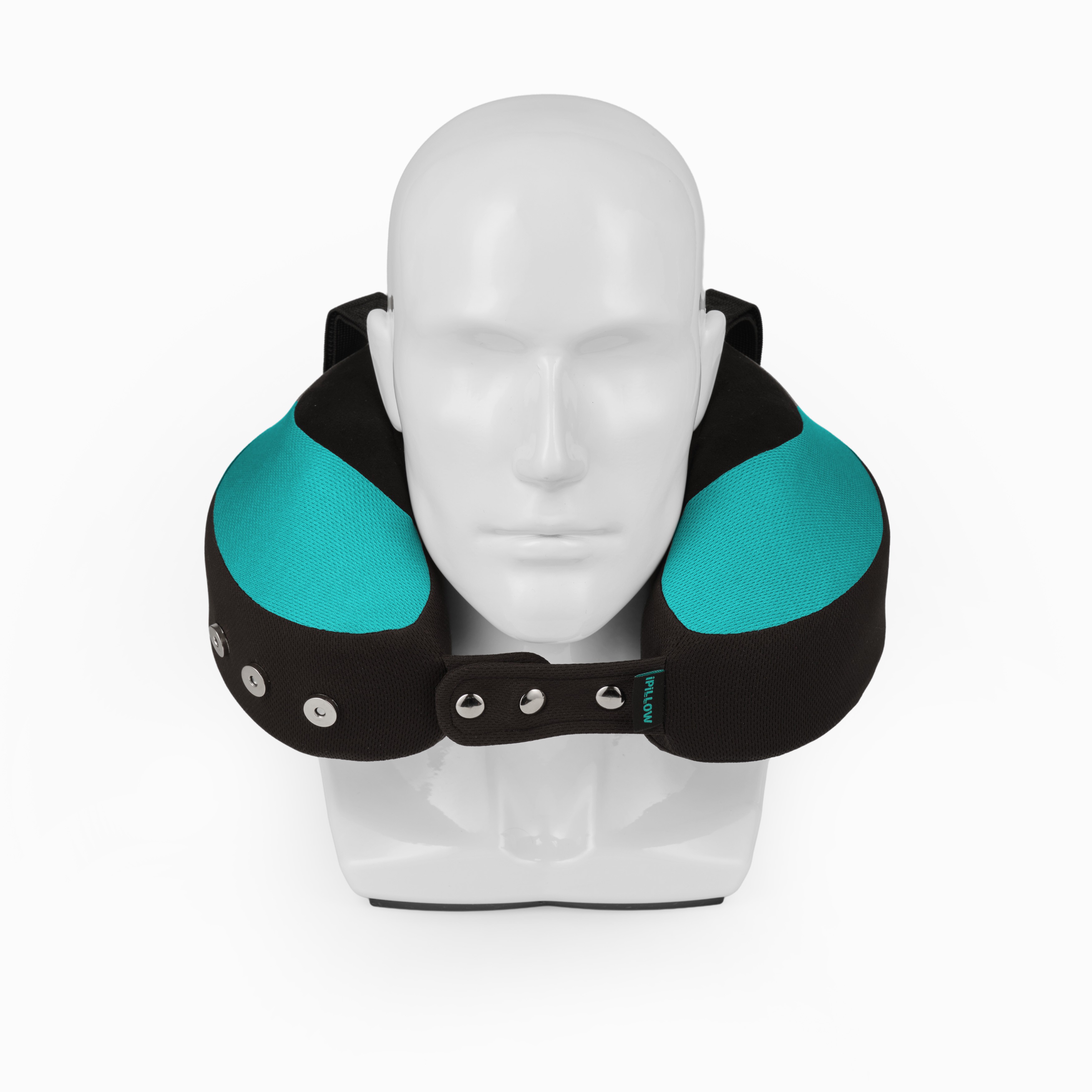 Подушка для путешествий на шею с эффектом памяти ортопедическая iPillow Neck Evolution Button Tiffany бирюзовый