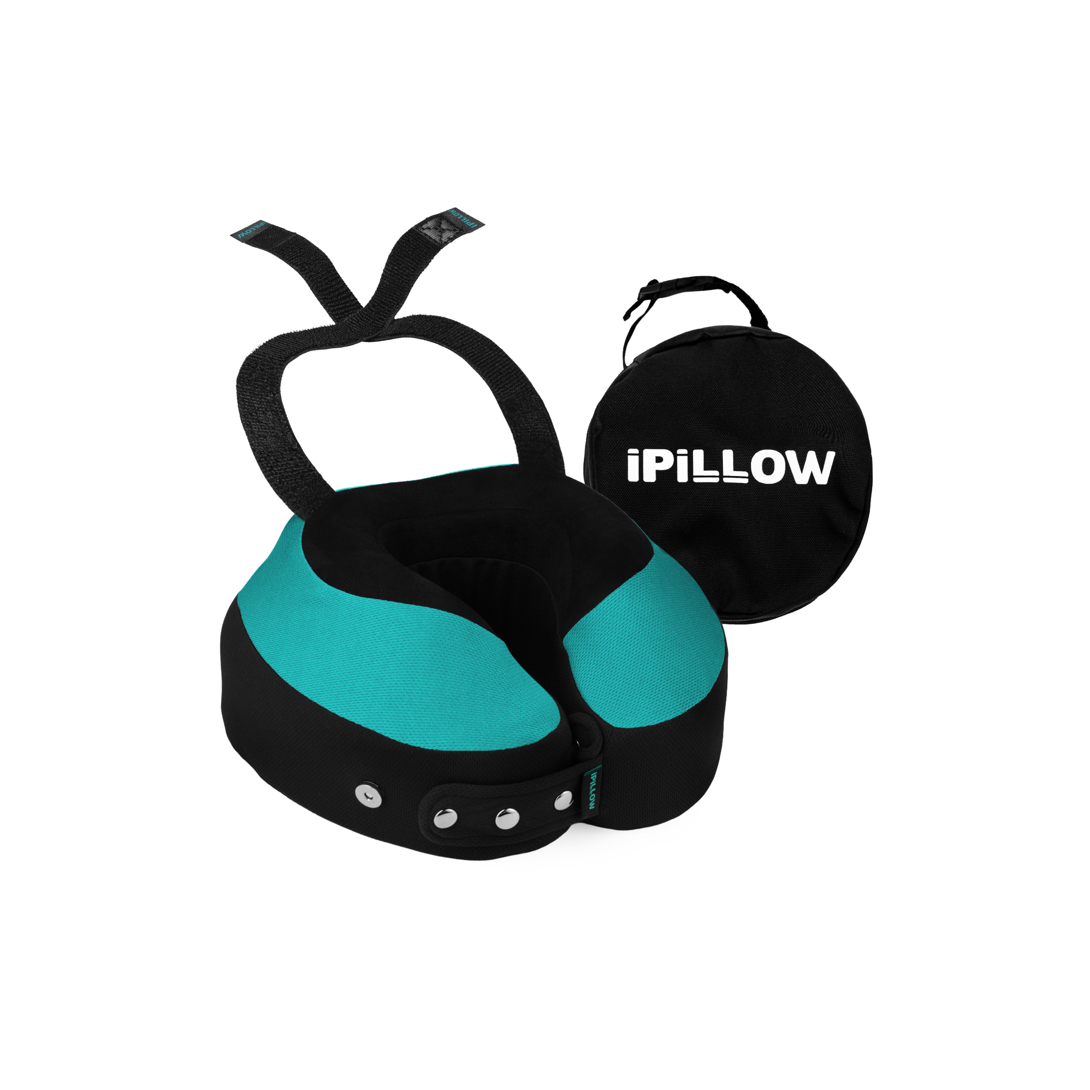 Подушка для путешествий на шею с эффектом памяти ортопедическая iPillow Neck Evolution Button Tiffany бирюзовый
