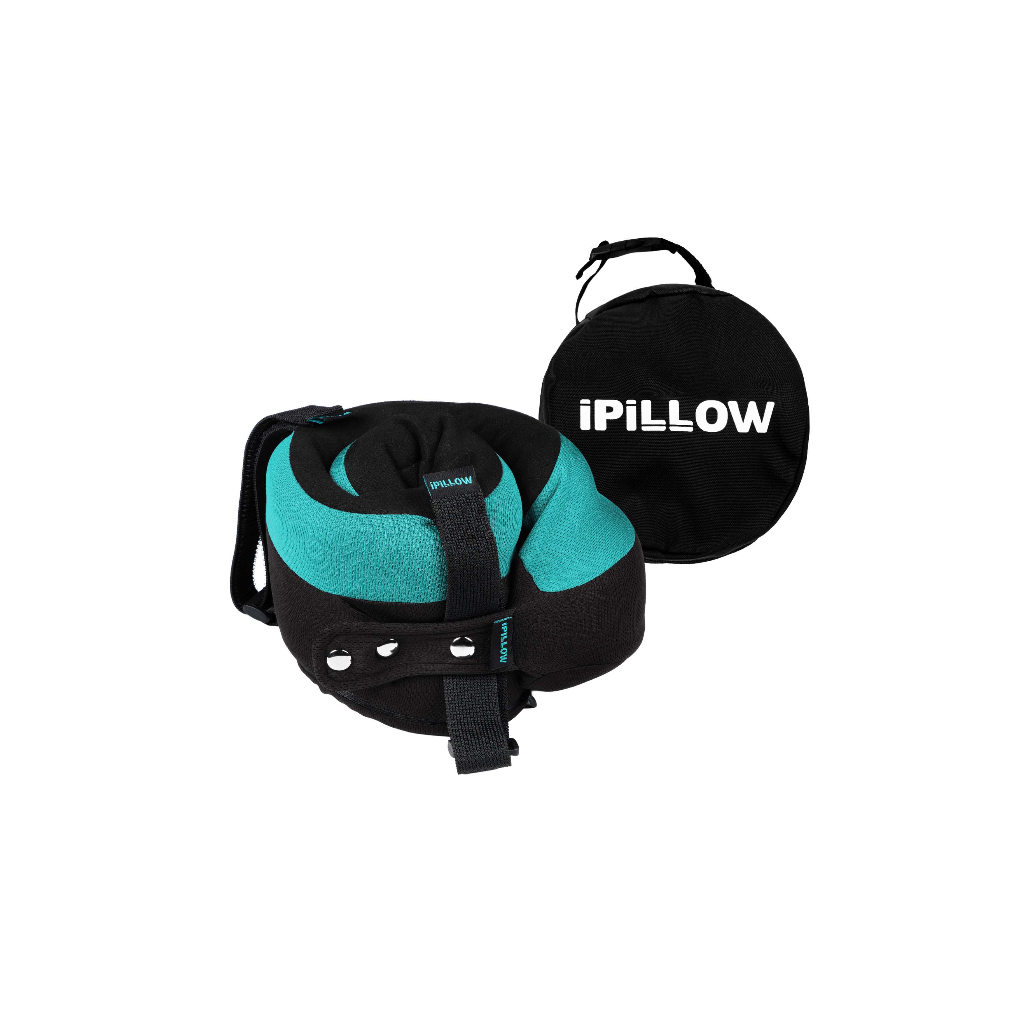Подушка для путешествий на шею с эффектом памяти ортопедическая iPillow Neck Evolution Button Tiffany бирюзовый