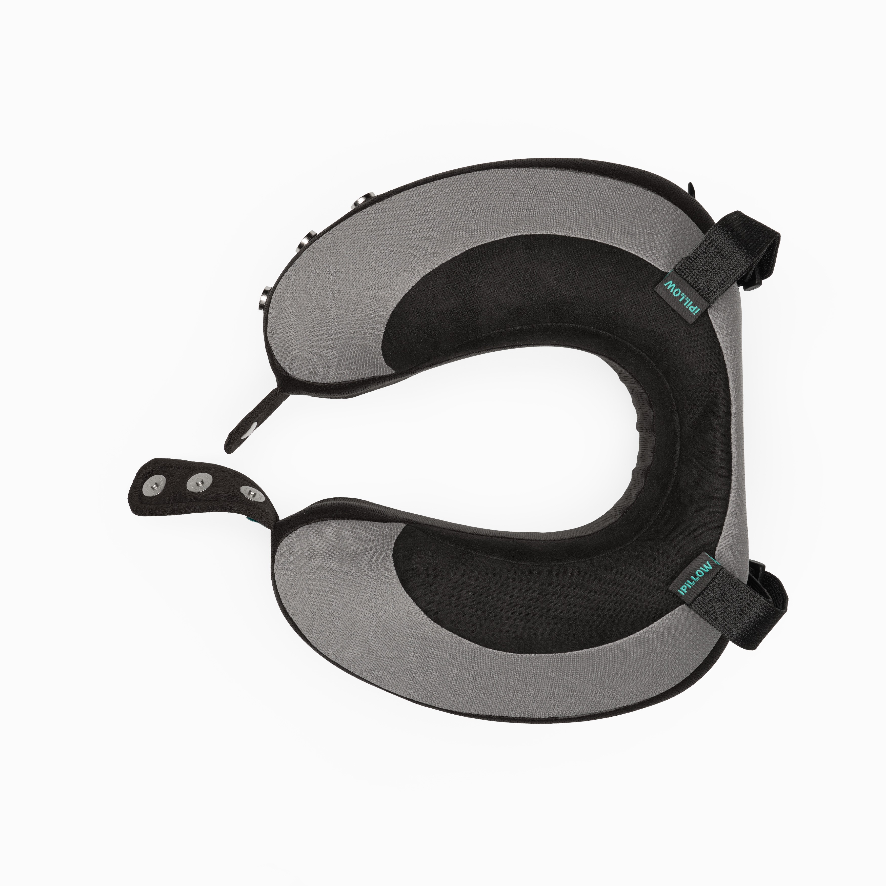 Подушка для путешествий на шею с эффектом памяти ортопедическая iPillow Neck Evolution Button Gray серая
