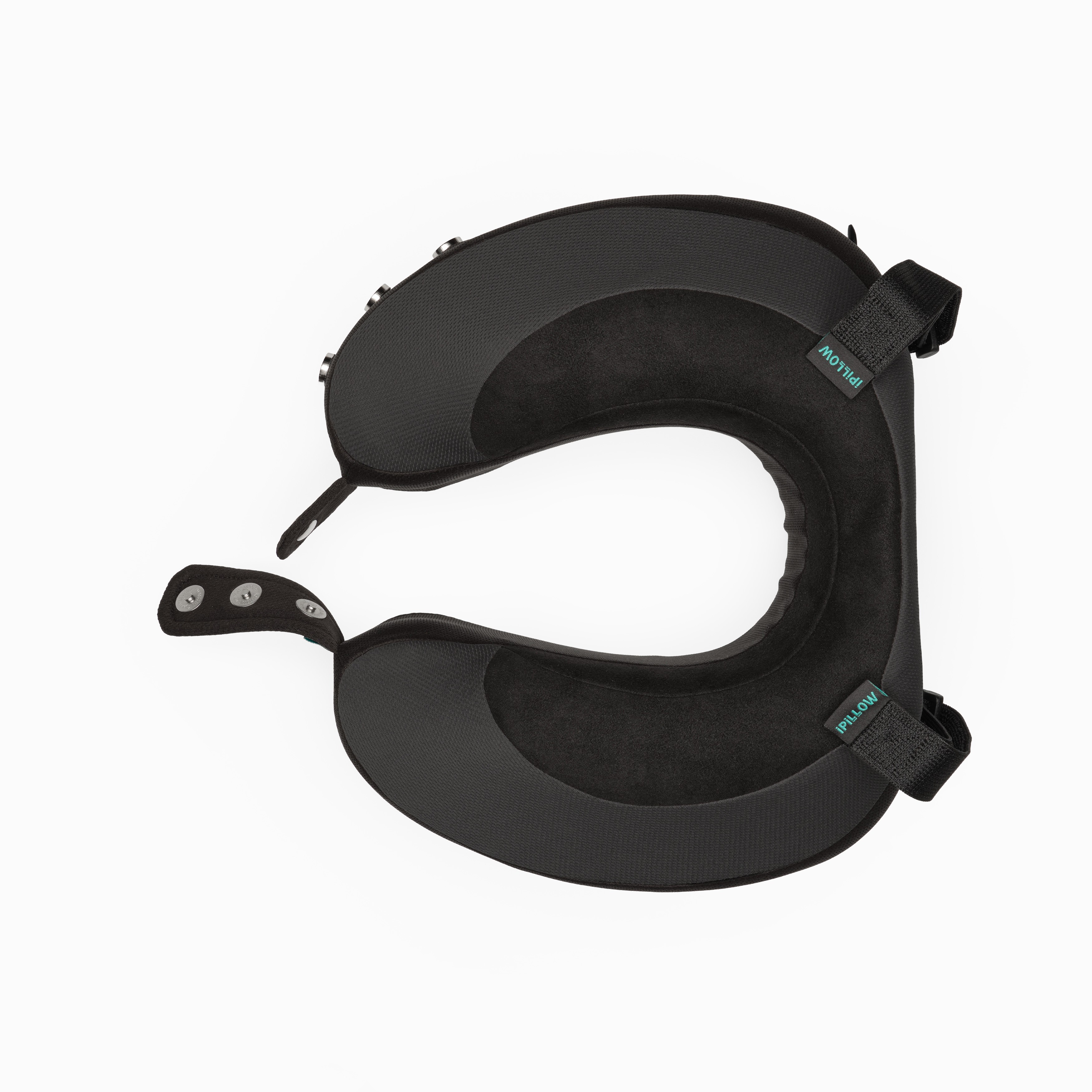 Подушка для путешествий на шею с эффектом памяти ортопедическая iPillow Neck Evolution Button Total Black черный