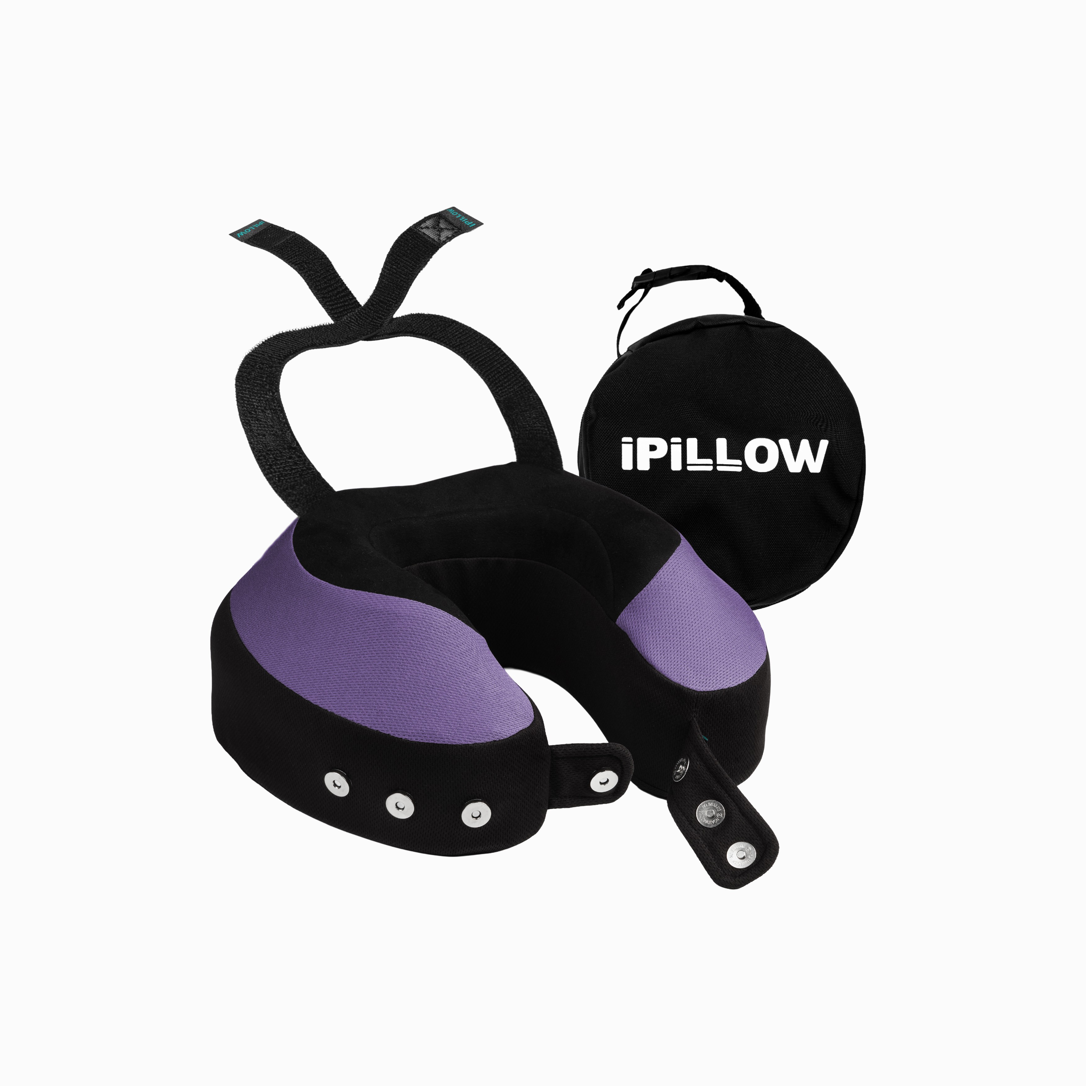Подушка для путешествий на шею с эффектом памяти ортопедическая iPillow Neck Evolution Button Lavande сиреневый