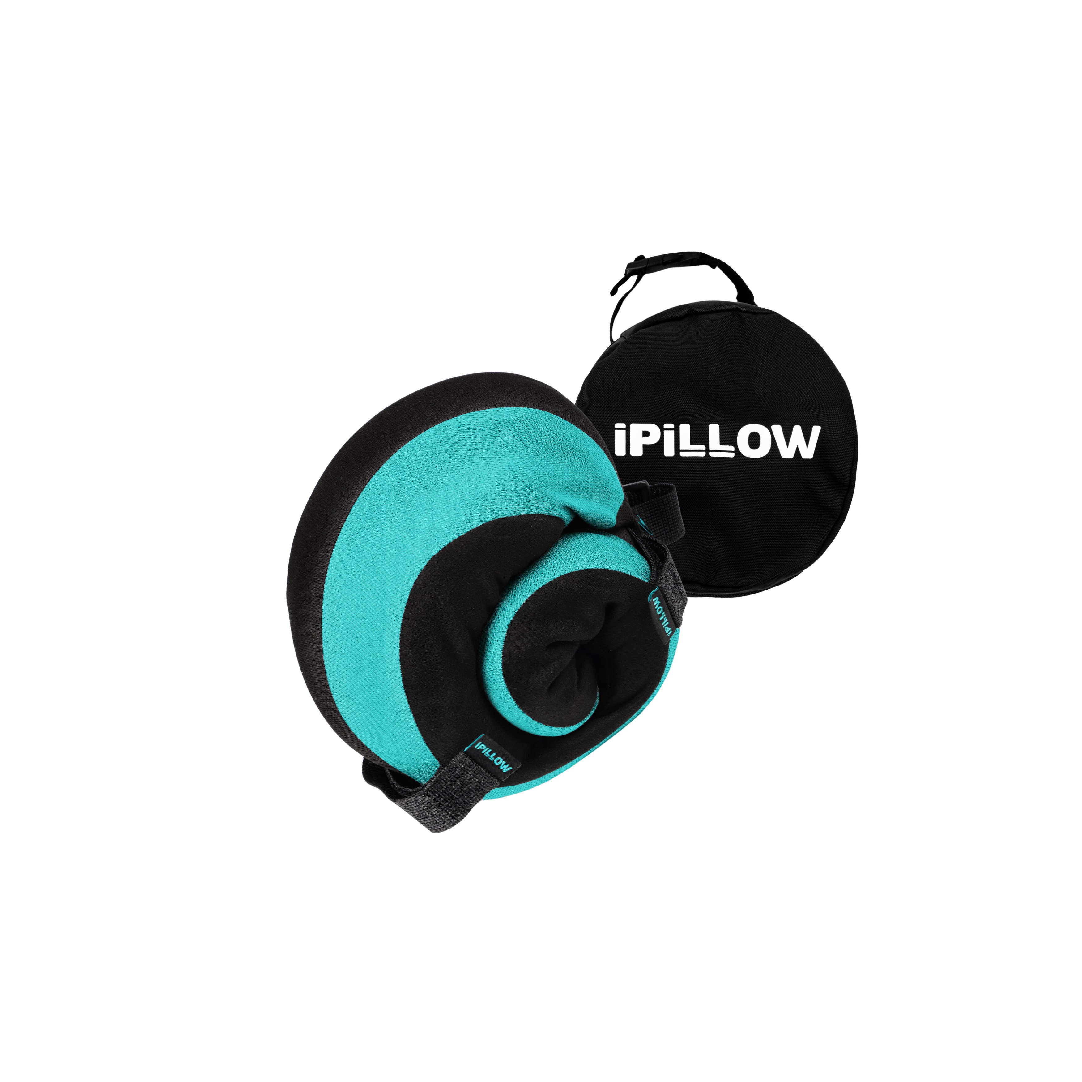 Подушка для путешествий на шею с эффектом памяти ортопедическая iPillow Neck Evolution Button Tiffany бирюзовый