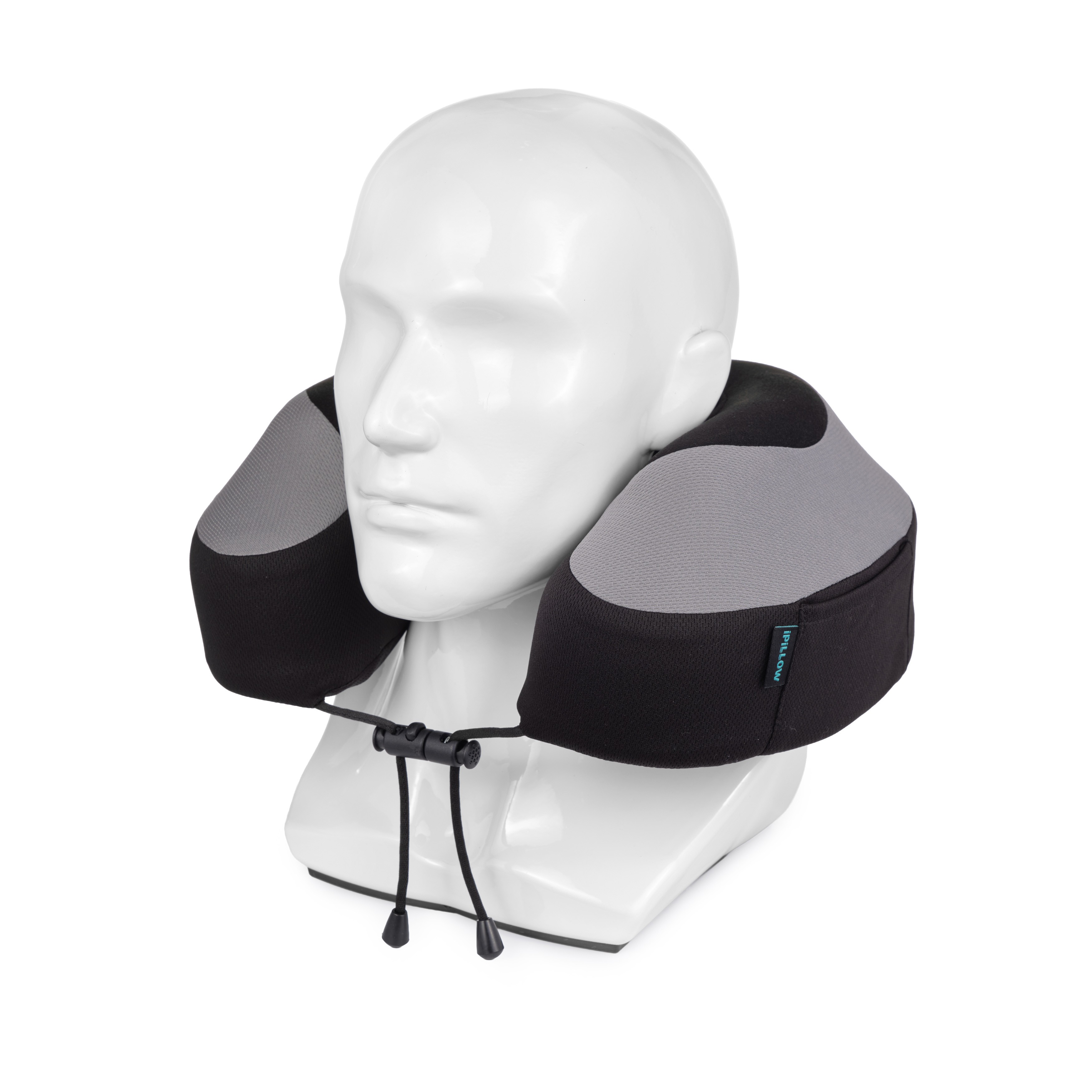Подушка для путешествий на шею с эффектом памяти ортопедическая iPillow Neck Evolution Light Gray серый