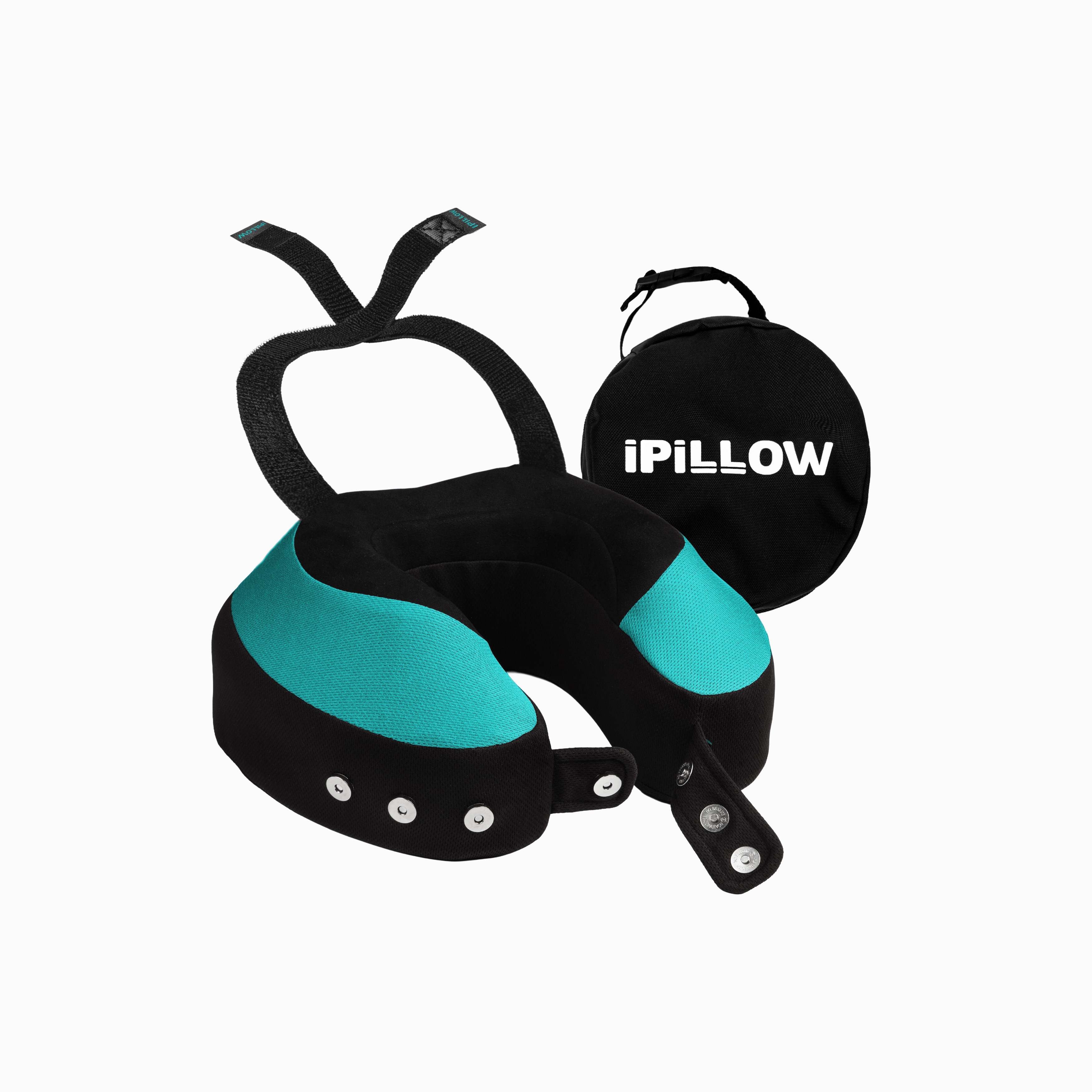 Подушка для путешествий на шею с эффектом памяти ортопедическая iPillow Neck Evolution Button Tiffany бирюзовый