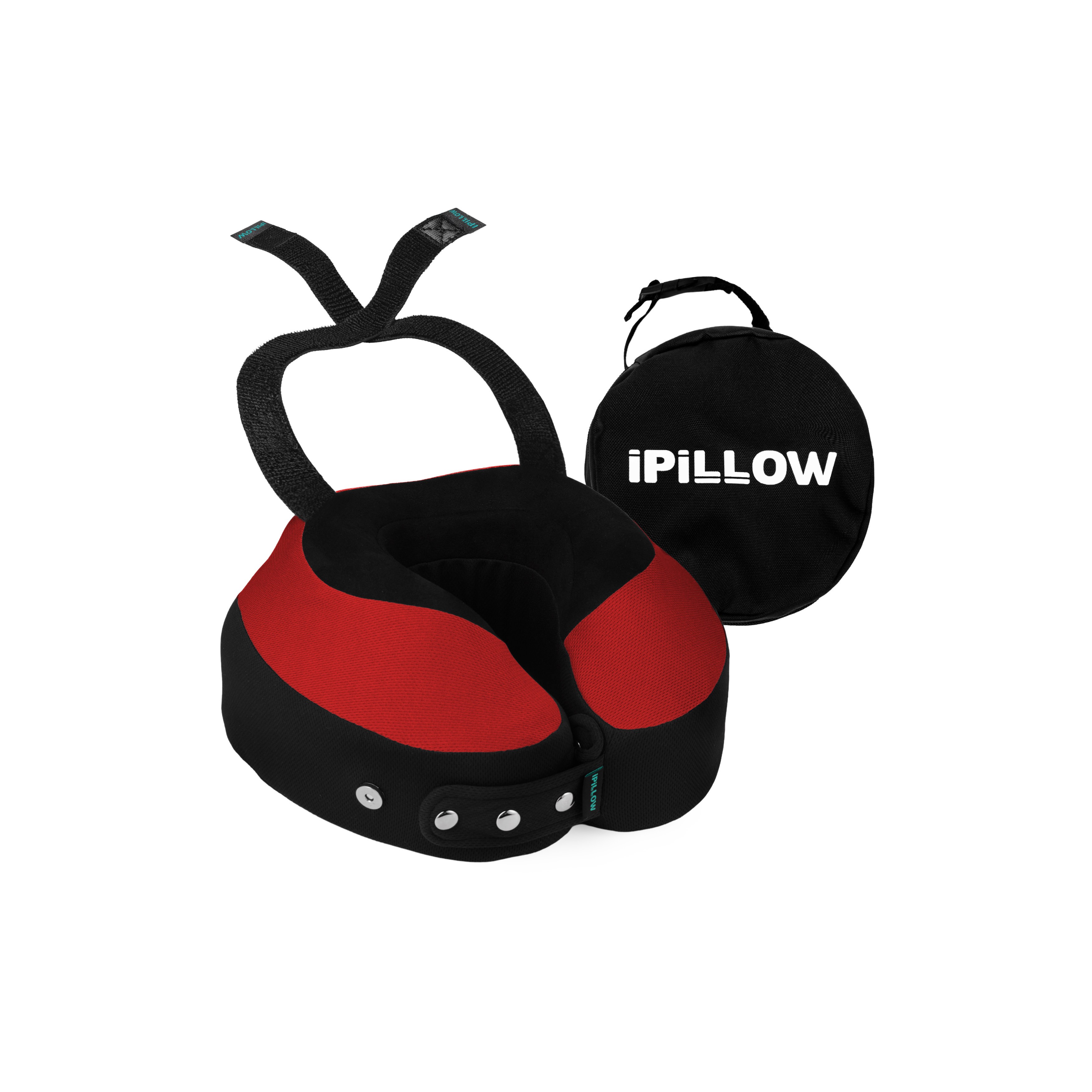 Подушка для путешествий на шею с эффектом памяти ортопедическая iPillow Neck Evolution Button Red красный