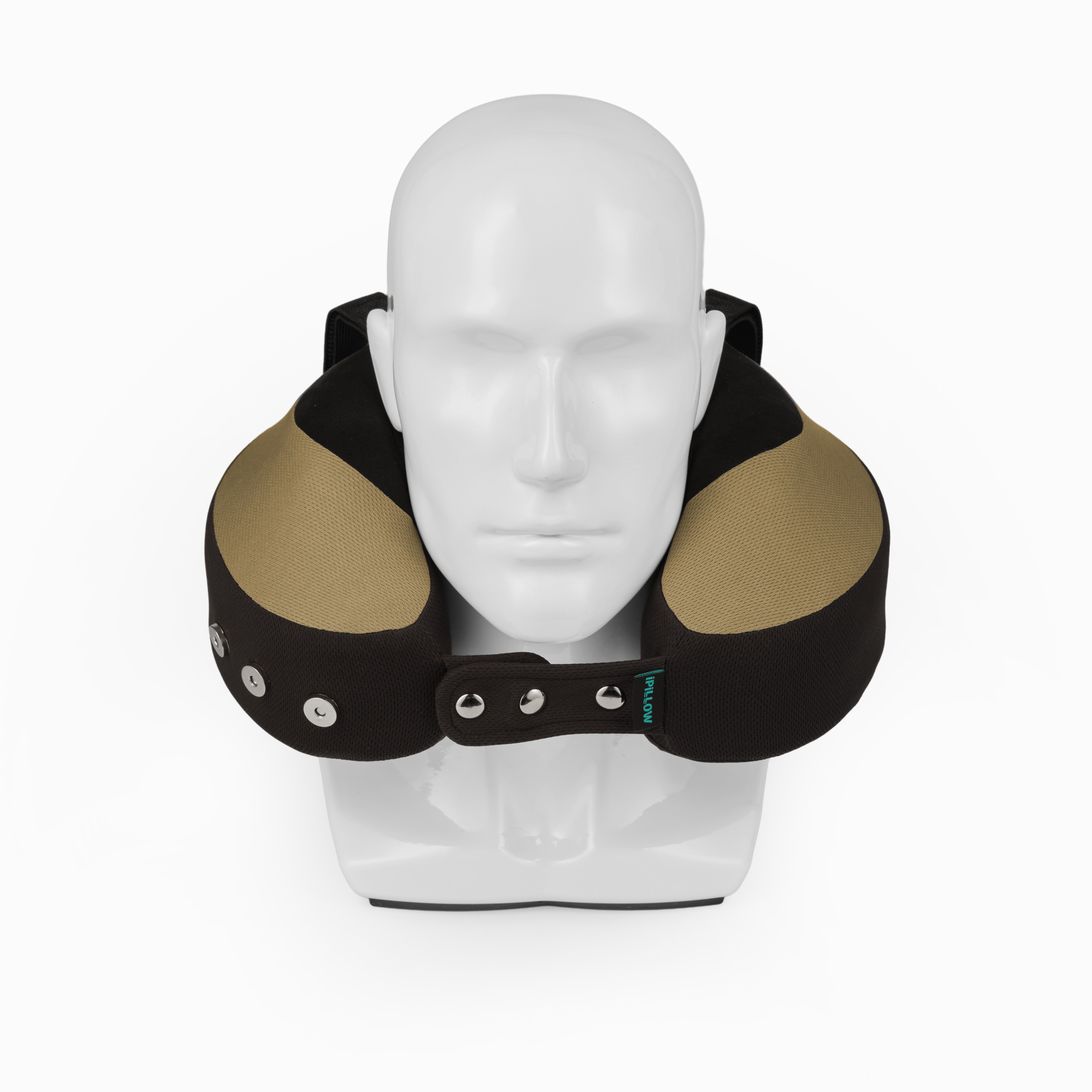 Подушка для путешествий на шею с эффектом памяти ортопедическая iPillow Neck Evolution Button Beige бежевый
