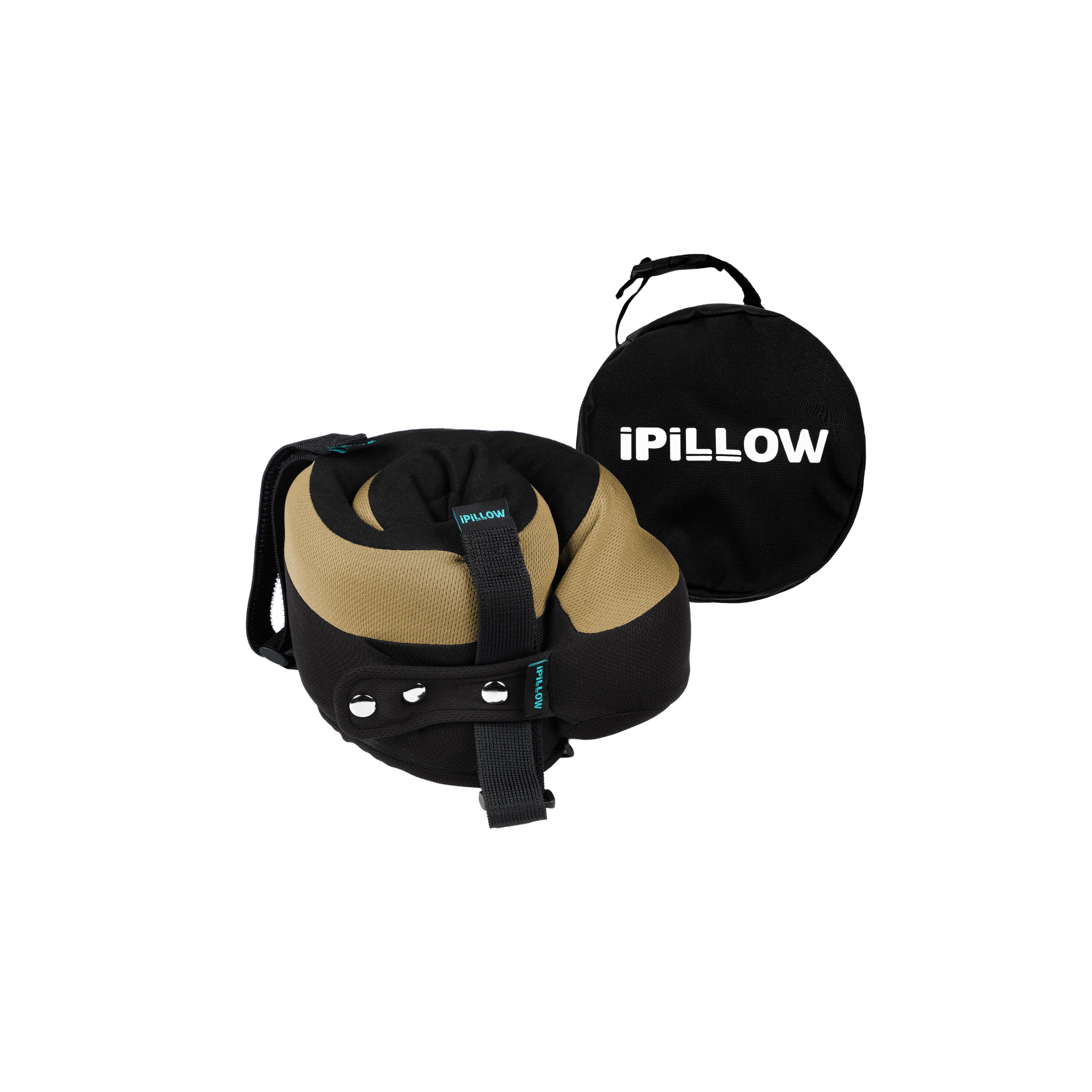 Подушка для путешествий на шею с эффектом памяти ортопедическая iPillow Neck Evolution Button Beige бежевый