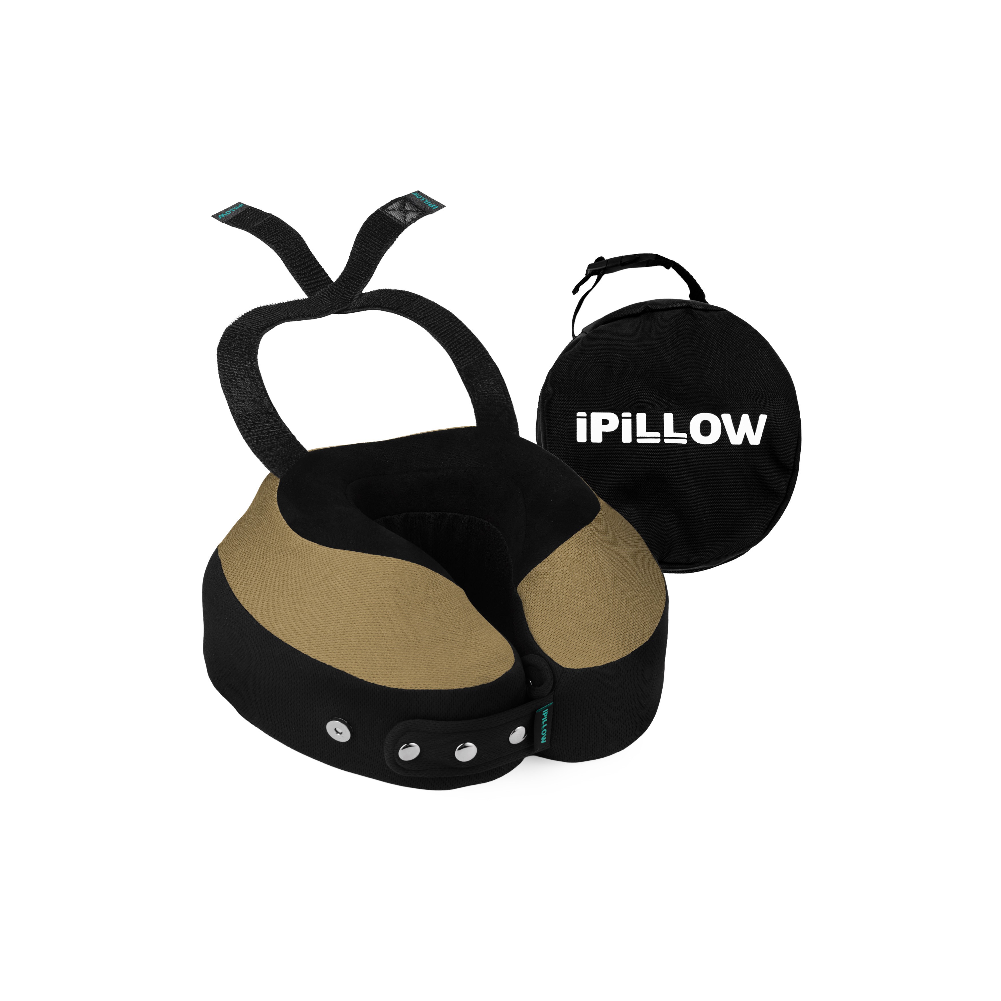 Подушка для путешествий на шею с эффектом памяти ортопедическая iPillow Neck Evolution Button Beige бежевый