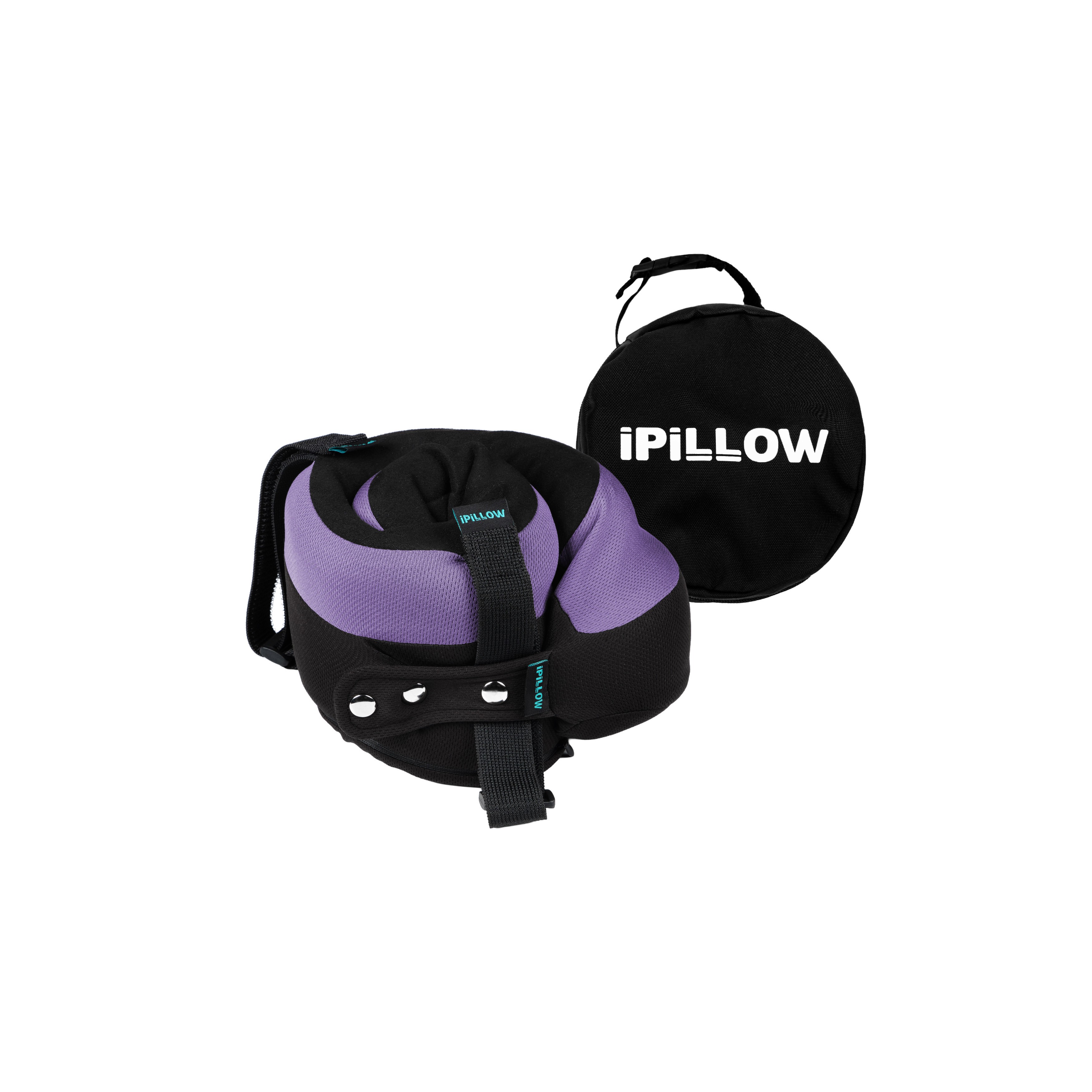 Подушка для путешествий на шею с эффектом памяти ортопедическая iPillow Neck Evolution Button Lavande сиреневый