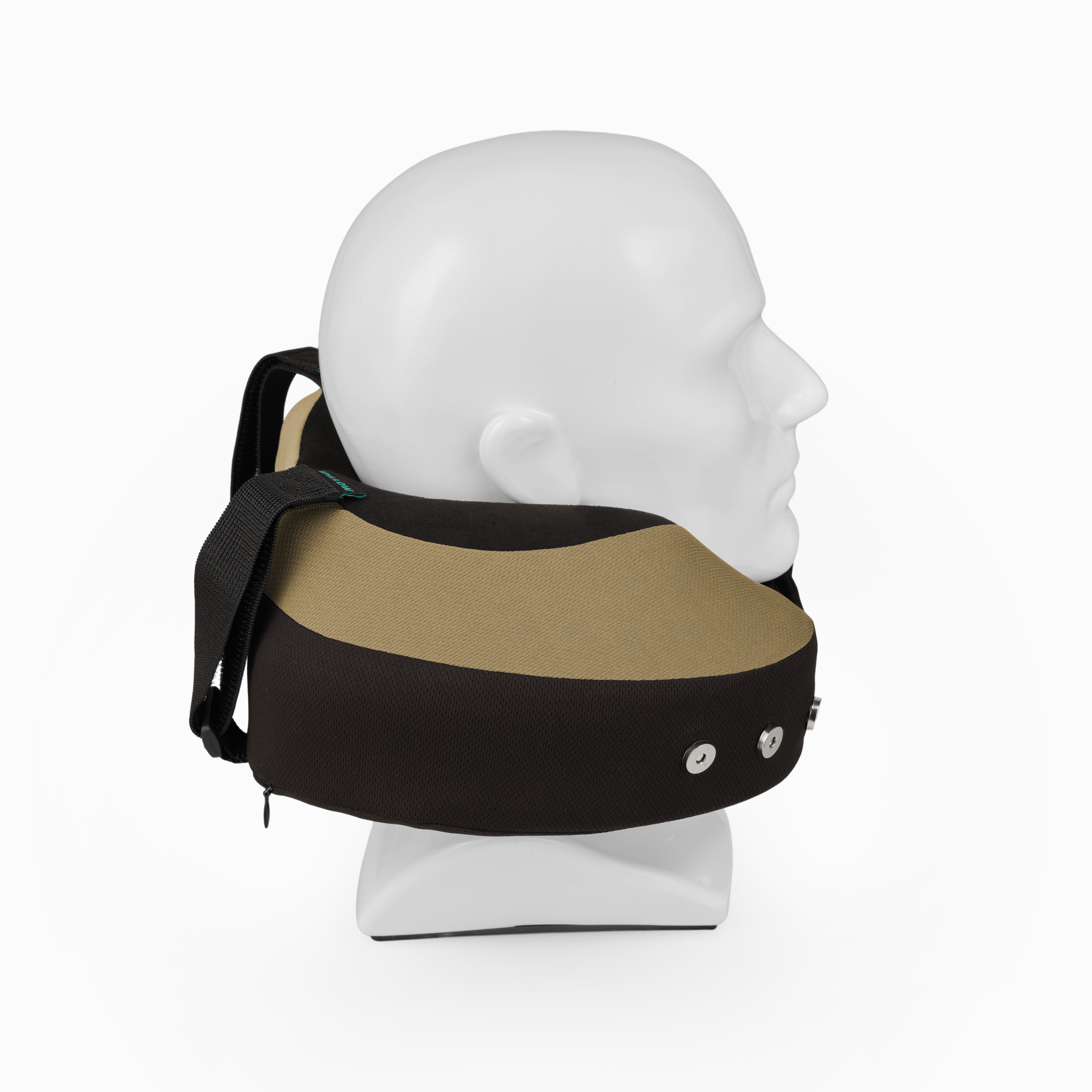 Подушка для путешествий на шею с эффектом памяти ортопедическая iPillow Neck Evolution Button Beige бежевый