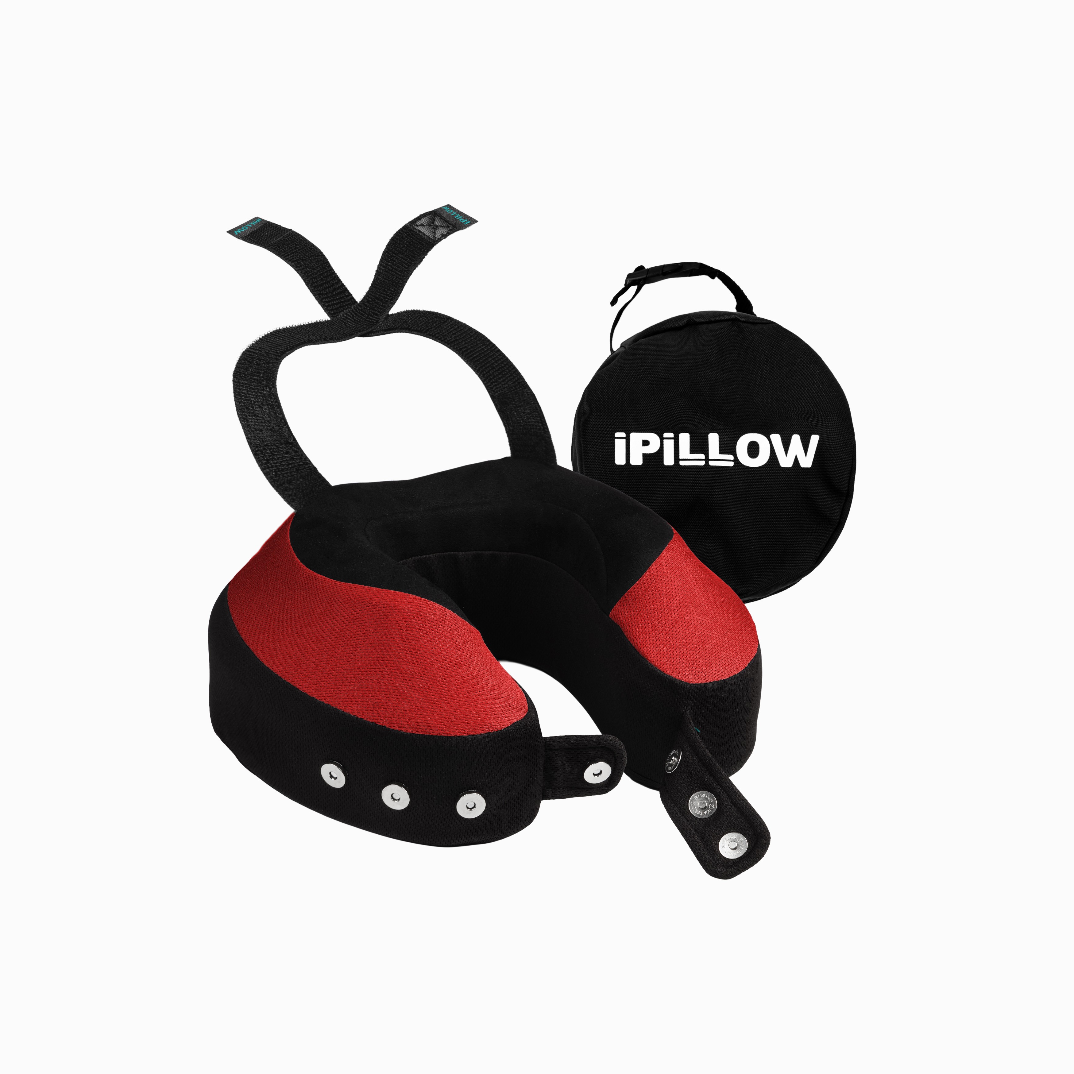 Подушка для путешествий на шею с эффектом памяти ортопедическая iPillow Neck Evolution Button Red красный