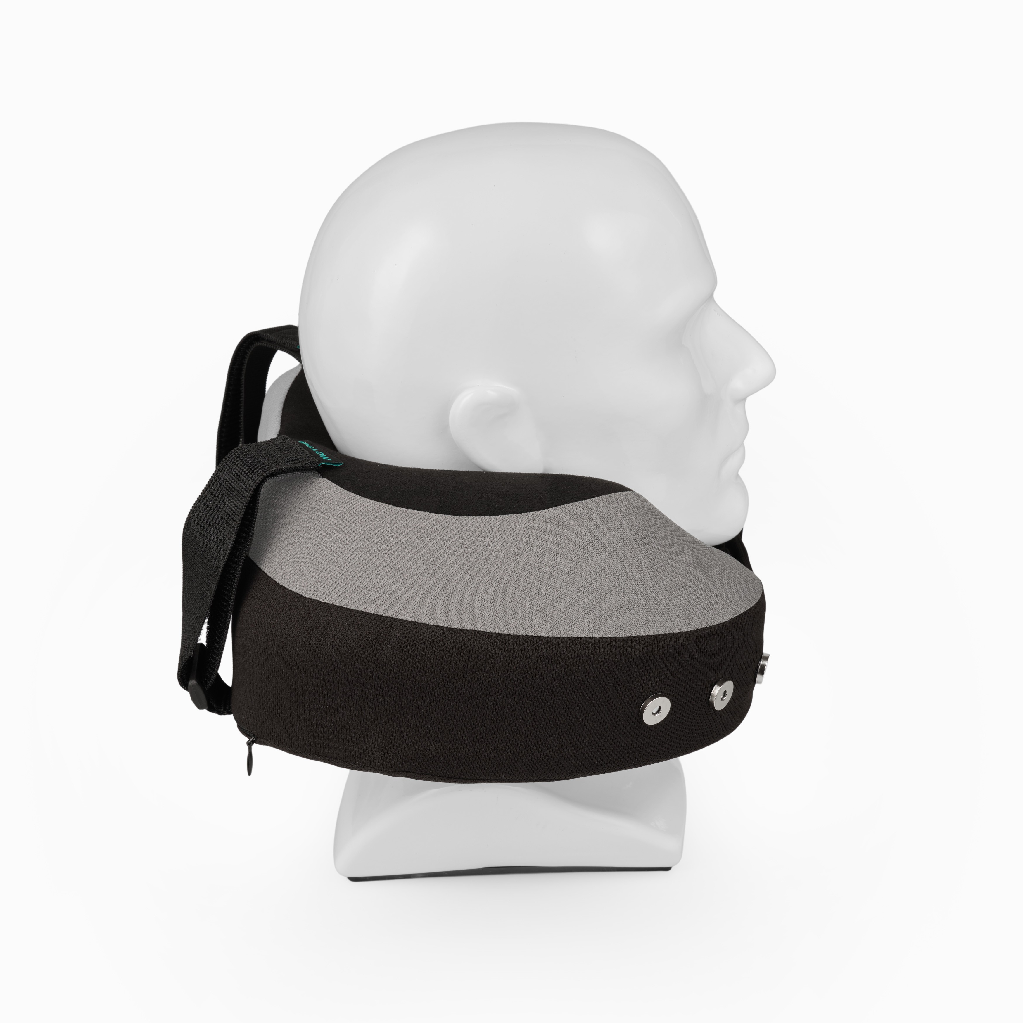 Подушка для путешествий на шею с эффектом памяти ортопедическая iPillow Neck Evolution Button Gray серая