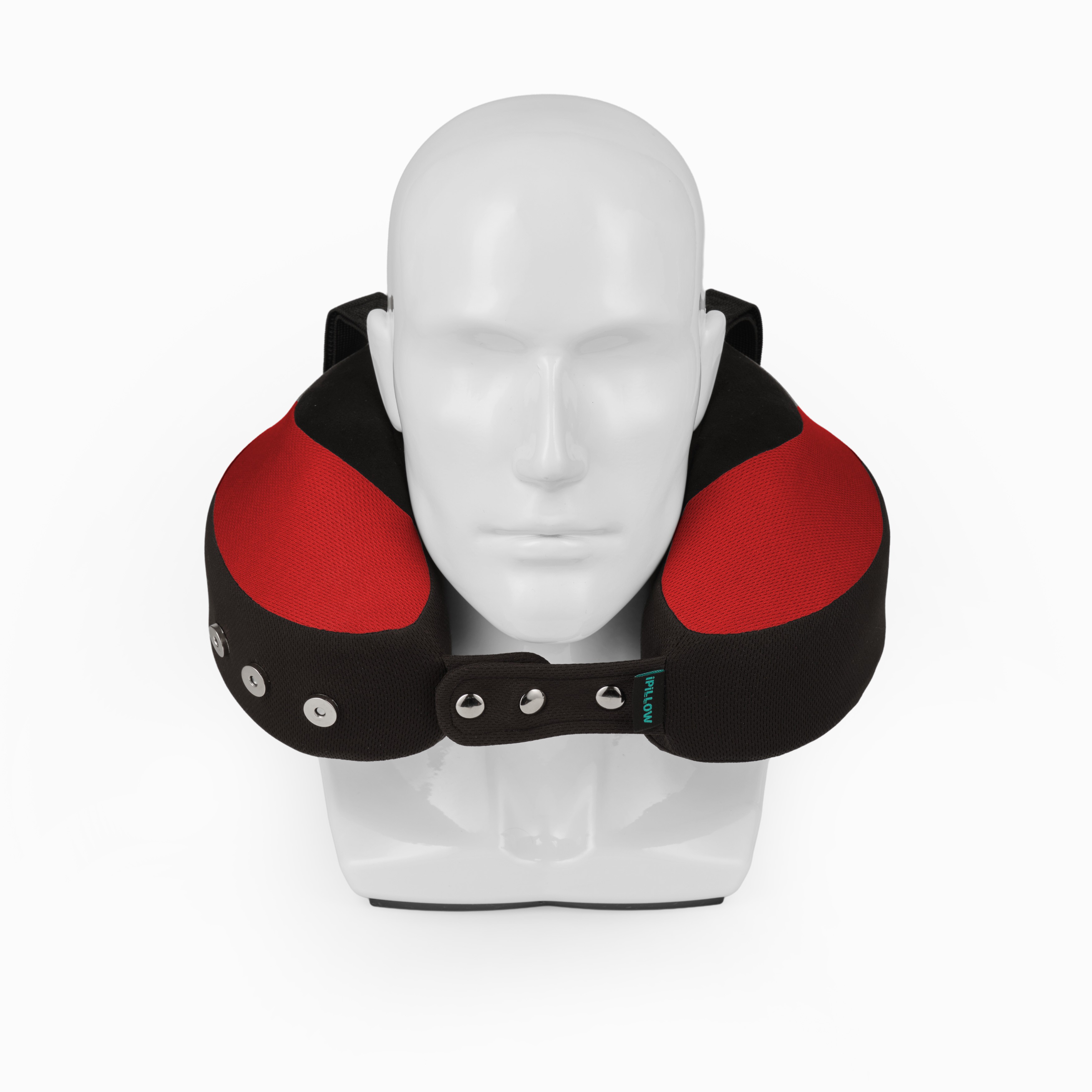 Подушка для путешествий на шею с эффектом памяти ортопедическая iPillow Neck Evolution Button Red красный