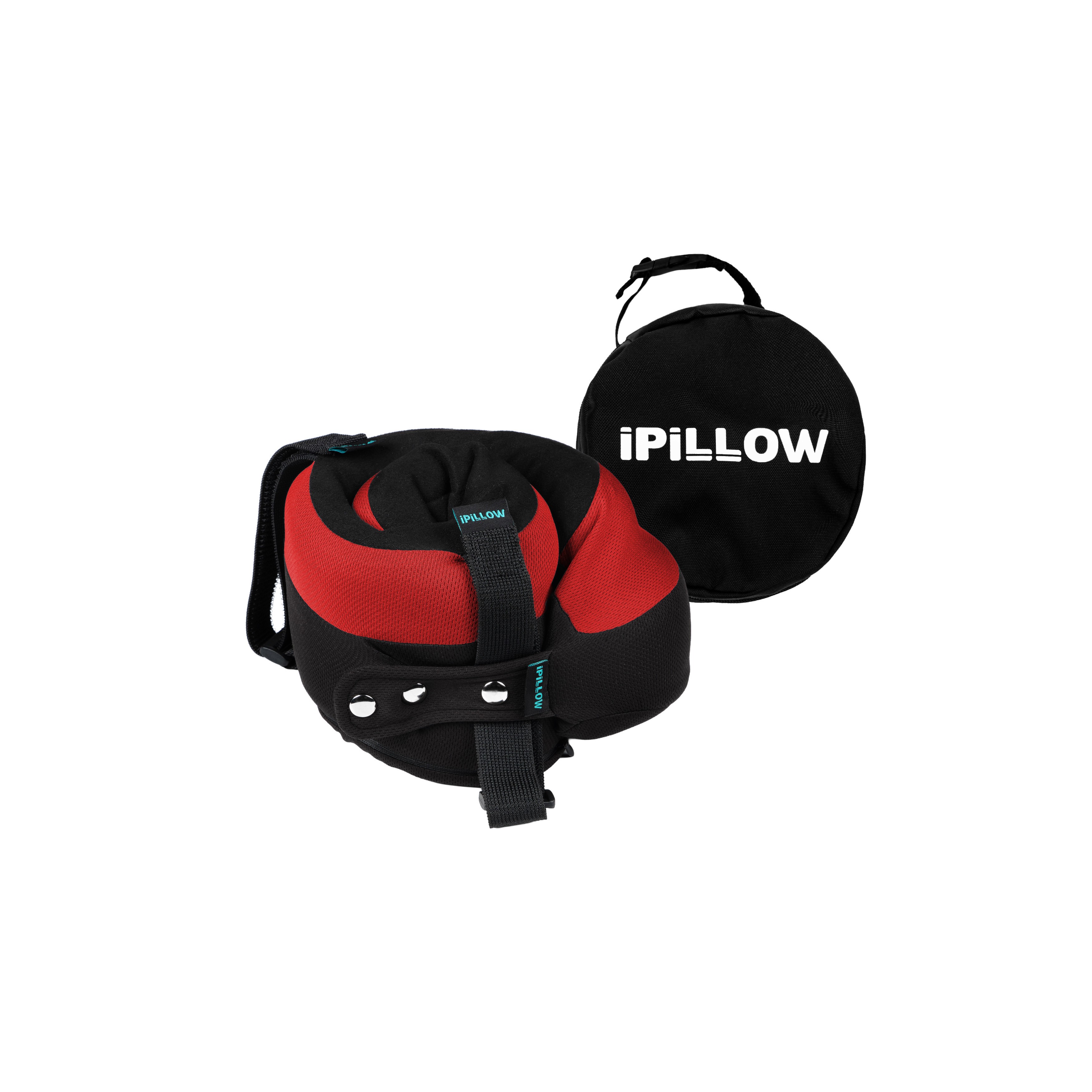 Подушка для путешествий на шею с эффектом памяти ортопедическая iPillow Neck Evolution Button Red красный